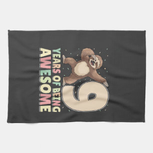9 Years Of Being Awesome Dabbing Sloth 9th Birthda Tea Towel
