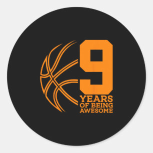 9 Years Of Being Awesome Sketll 9th Birthday Classic Round Sticker
