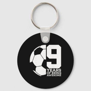 9 Years Of Being Awesome Soccer 9th Birthday _1 Key Ring