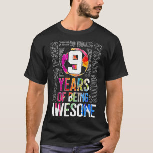 9 Years Of Being Awesome Soccer 9th Birthday T-Shirt