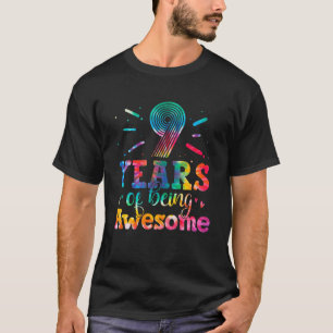 9 Years Of Being Awesome Tie Dye 9 Years Old 9Th B T-Shirt
