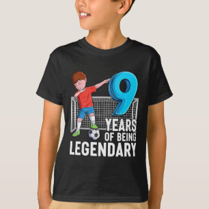 9 Years Of Being Legendary Cool Soccer Boy 9th Bir T-Shirt