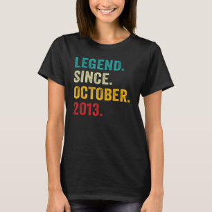 9 Years Old  9th Birthday Boy Legend Since October T-Shirt
