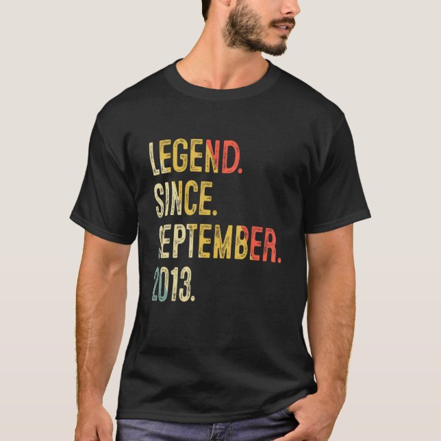 9 Years Old  9th Birthday Legend Since September 2 T-Shirt (Front)