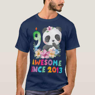 9 Years Old 9th Birthday Panda Unicorn Girl Party T-Shirt