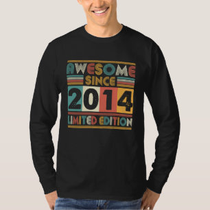 9 Years Old Awesome Since 2014 9th Birthday Made i T-Shirt