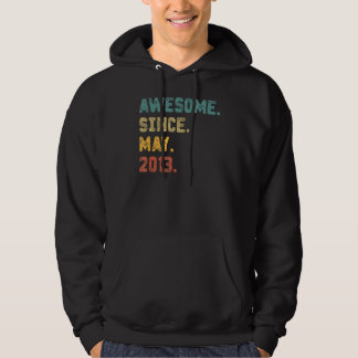 9 Years Old  Awesome Since May 2013 9th Birthday Hoodie