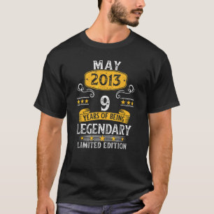 9 Years Old Awesome Since May 2013 9th Birthday T-Shirt