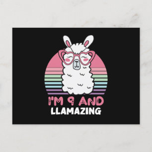 9 Years Old Bday Llamazing 9th Birthday Llama Postcard
