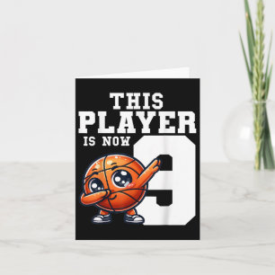 9 Years Old Bday Theme Party Dabbing Basketball 9t Card