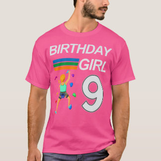 9 Years Old Birthday Bouldering Rock Climbing For  T-Shirt
