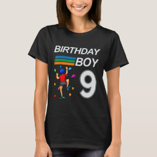 9 Years Old Birthday Bouldering Rock Climbing For T-Shirt