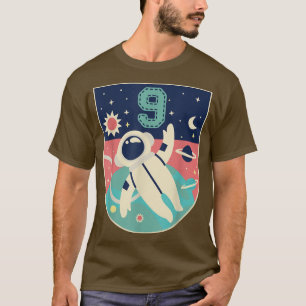 9 Years Old Birthday Boy Astronaut 9th Bday Party T-Shirt