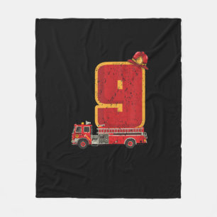 9 Years Old Birthday Boy Gifts Firefighter Fleece Blanket