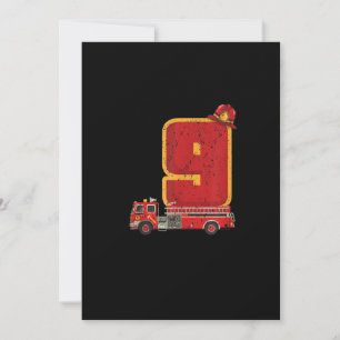 9 Years Old Birthday Boy Gifts Firefighter Holiday Card