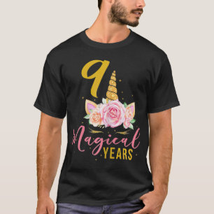 9 Years Old Birthday Girl Gift Unicorn 9th T-Shirt