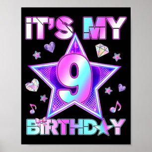 9 Years Old Birthday Kpop Kids Toddler 9th Poster