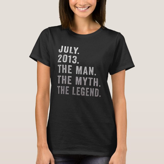 9 Years Old Birthday  The Man Myth Legend July 201 T-Shirt (Front)