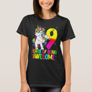 9 Years Old Birthday Unicorn Flossing 9th Birthday T-Shirt