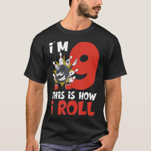 9 Years Old Bowler 9th Birthday Kids Bowling Birth T-Shirt