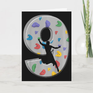 9 Years Old Climber Birthday Bouldering Climbing R Card