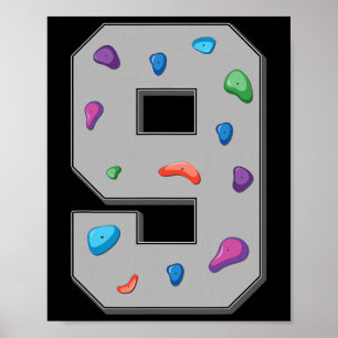 9 Years Old Climber Birthday Bouldering Climbing R Poster