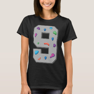 9 Years Old Climber Birthday Bouldering Climbing R T-Shirt
