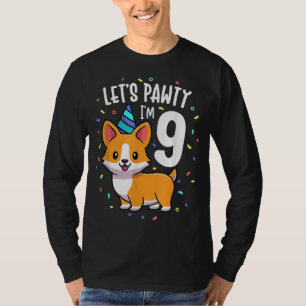 9 Years Old Corgi Dog Lover 9th Birthday Party Out T-Shirt