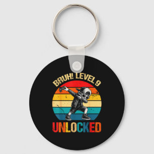 9 Years Old Dabbing Boy Bruh 9th Level Unlocked Bi Key Ring