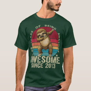 9 Years Old Dabbing Sloth 9th Birthday Kids Unicor T-Shirt