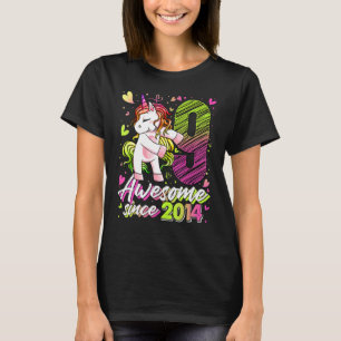9 Years Old Flossing Unicorn Gifts 9th Birthday Gi T-Shirt