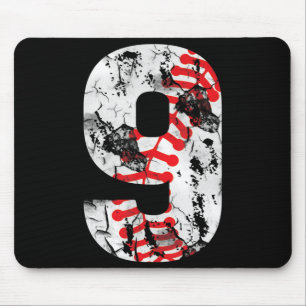 9 Years Old Gifts Number 9 Baseball 9th Birthday B Mouse Mat