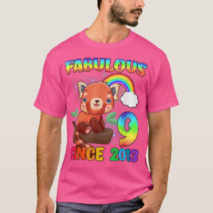 9 Years Old Girl 9th Birthday Red Panda Girls Sinc T-Shirt