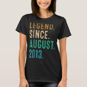 9 Years Old  Legend Since August 2013 9th Birthday T-Shirt