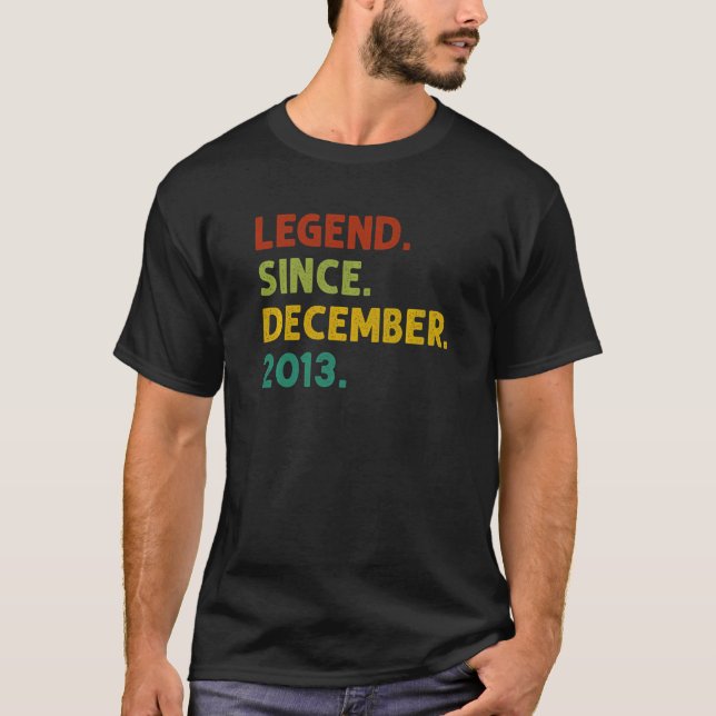 9 Years Old  Legend Since December 2013 9th Birthd T-Shirt (Front)