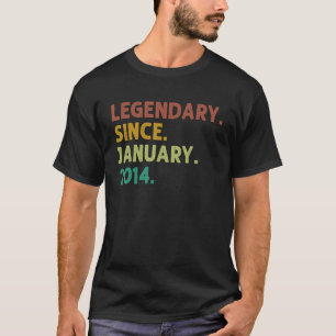 9 Years Old Legend Since January 2014 9th Birthday T-Shirt