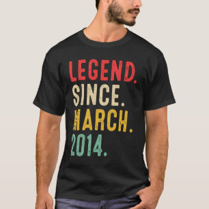 9 Years Old Legend Since March 2014  9th Birthday T-Shirt