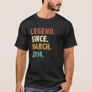 9 Years Old Legend Since March 2014 9th Birthday T-Shirt