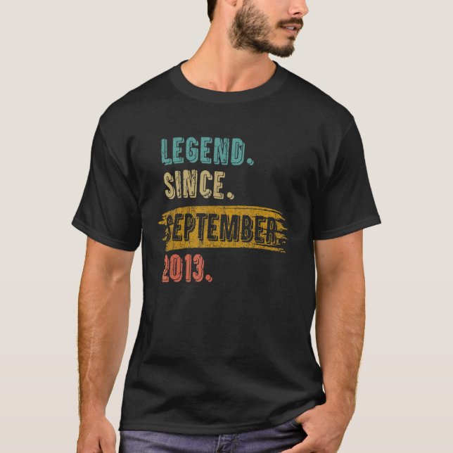 9 Years Old  Legend Since September 2013 9th Birth T-Shirt (Front)