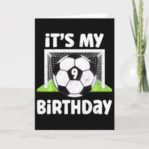 9 Years Old Soccer 9th Birthday Player Kids B-day Card