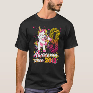 9 Years Old Unicorn Flossing 9th Birthday Girl Un T-Shirt