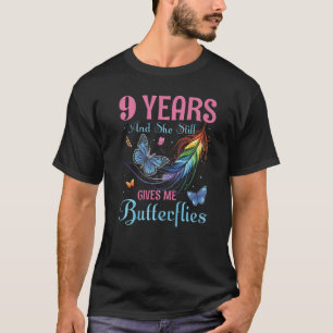 9 Years & She Still Gives Me Butterflies Lesbian A T-Shirt