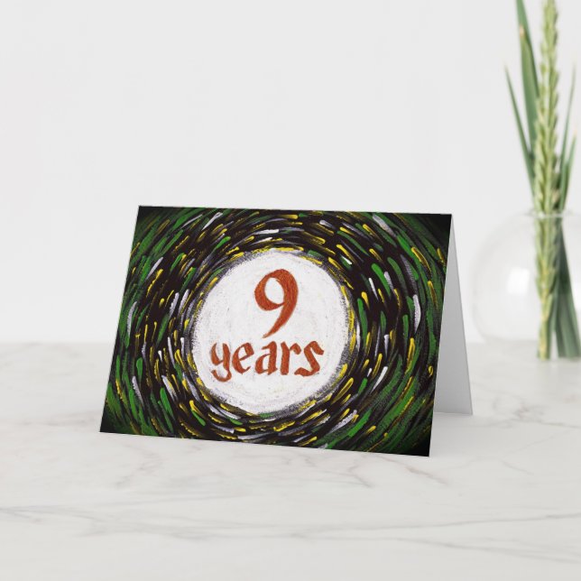 9 Years Sobriety Birthday / Anniversary Card (Front)