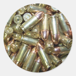9mm ammo Ammunition Classic Round Sticker
