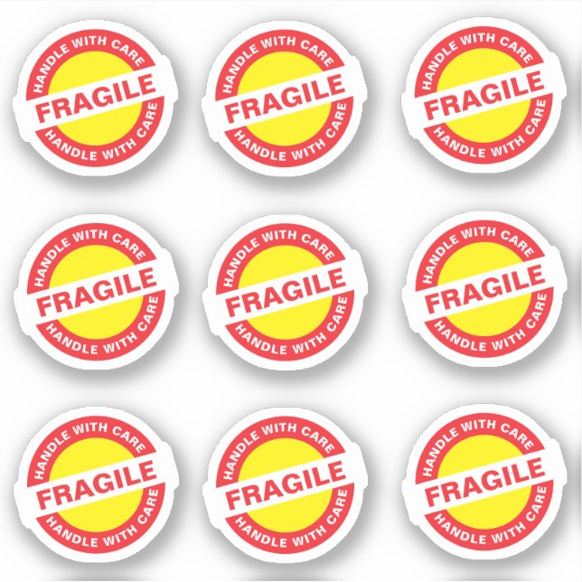 9PCS Ecommerce Fragile Stickers (Front)