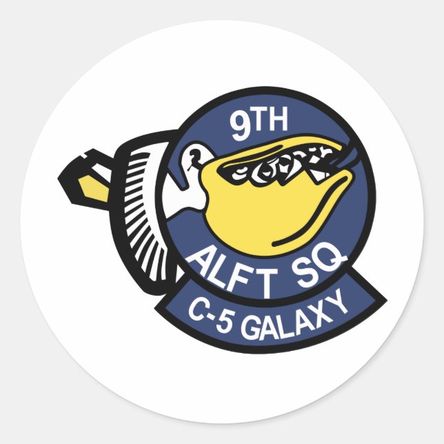 9th Airlift Squadron Classic Round Sticker (Front)