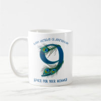 9th Anniversary Peacock Feather Customizable