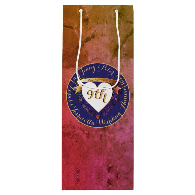 9th Anniversary Terracotta & Lapis Gift Bag (Front)