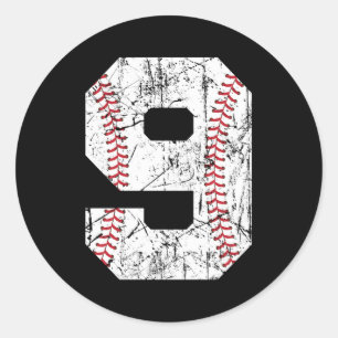 9Th Baseball 9 Ninth Classic Round Sticker