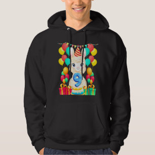 9th Bday 9 Year Old Cute Llama Birthday Hoodie